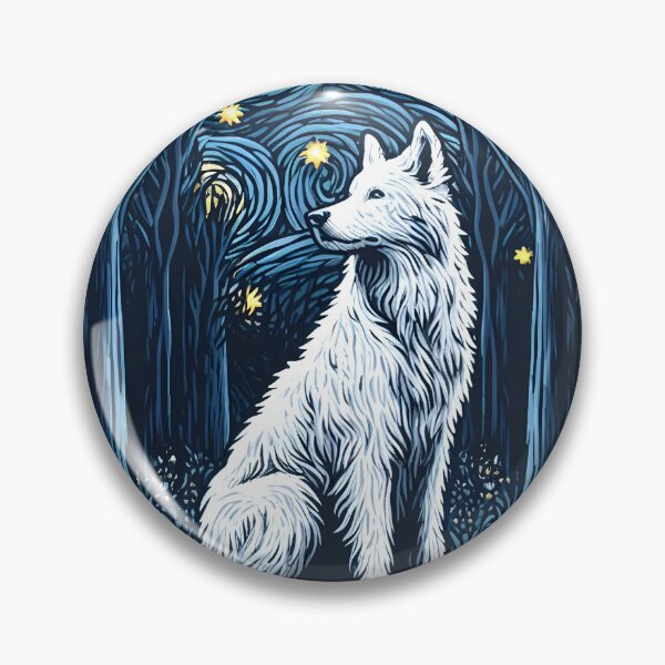 Item preview, White Wolf in Night Forest designed and sold by ArisaHong.