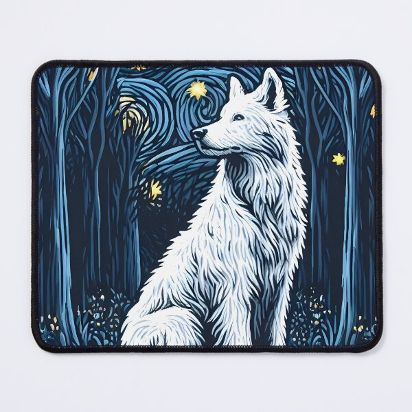 Item preview, White Wolf in Night Forest designed and sold by ArisaHong.
