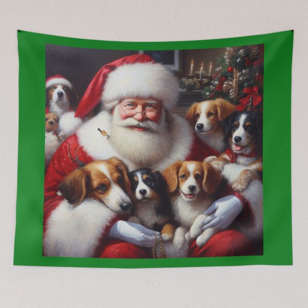 Item preview, Christmas Santa Claus with Dogs 2 designed and sold by CrankyOldDude.