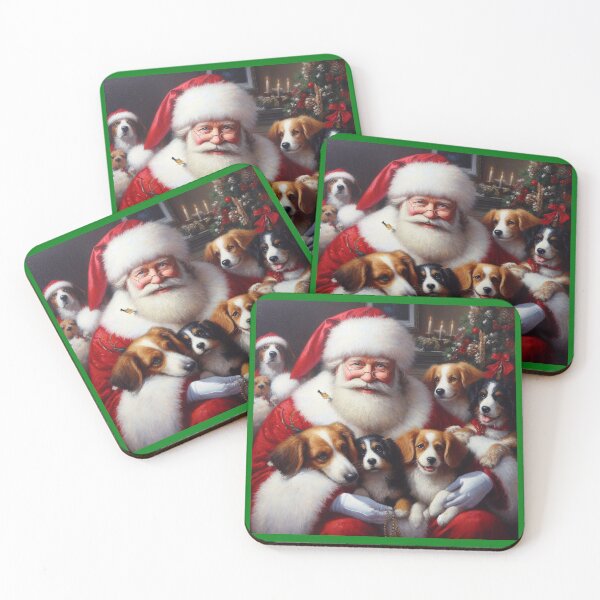 Item preview, Christmas Santa Claus with Dogs 2 designed and sold by CrankyOldDude.