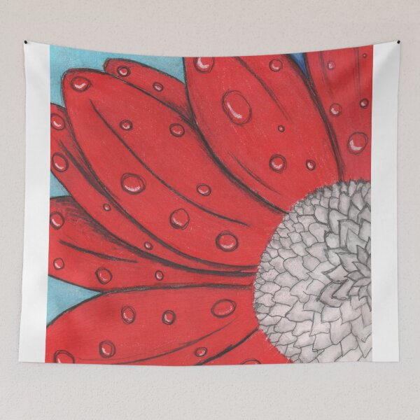 Item preview, Red flower with water drops designed and sold by Artbysarah23.
