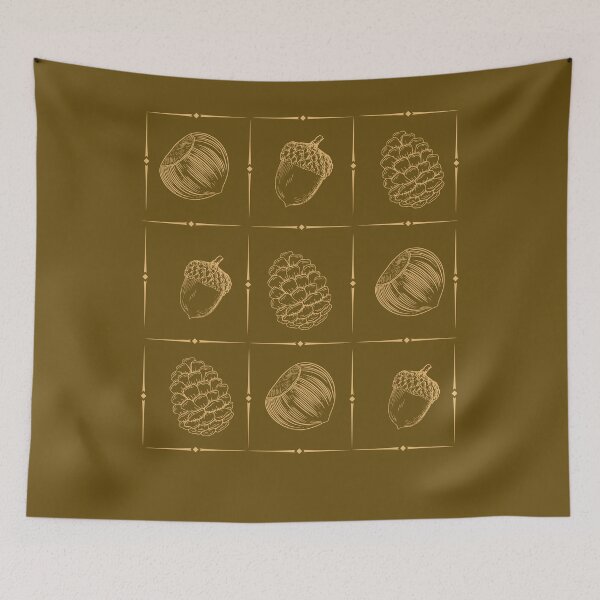 Item preview, AUTUMN VINTAGE PATTERN, CHESTNUT, PINE CONES designed and sold by Meandmyshop.