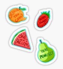 Cute as a Fruit pack (fruit pun sticker pack) Sticker