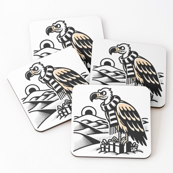 Item preview, Desert Gift Watcher - Festive Vulture Overlooking from a Sand Dune designed and sold by Moisky Patterns.
