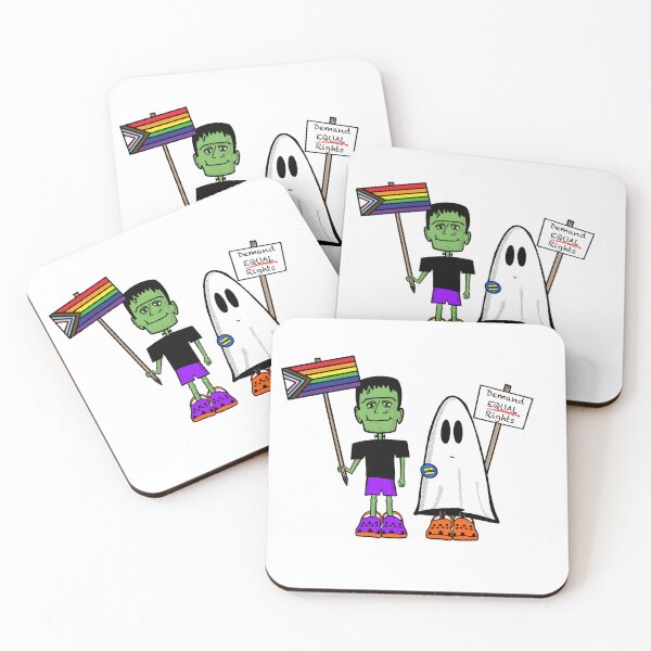 Item preview, Halloween friends protesting designed and sold by Justvibesart.