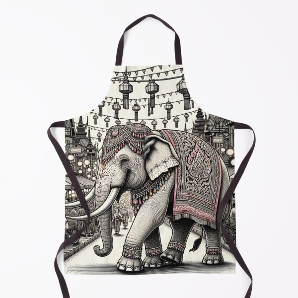 Item preview, "Festive Celebration in the Old Quarter with the Guardian Elephant" designed and sold by Meowguar.