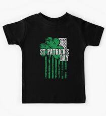 Irish Pride Distressed Saint Patrick's Day Flag Kids Tee