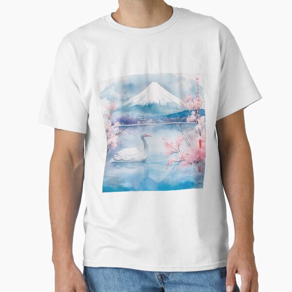 Item preview, Japanese, Mount, Fuji, flowers, Sakura, Landscape, floral, Fog, foggy, Watercolor, haiku, zen, kawaii designed and sold by KsaveraArt.