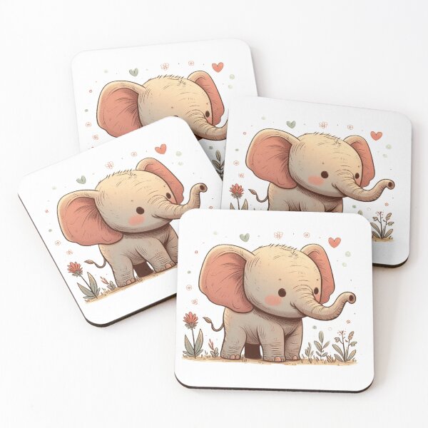 Item preview, Playful Watercolor Baby Elephant Illustration designed and sold by Doddlaix.