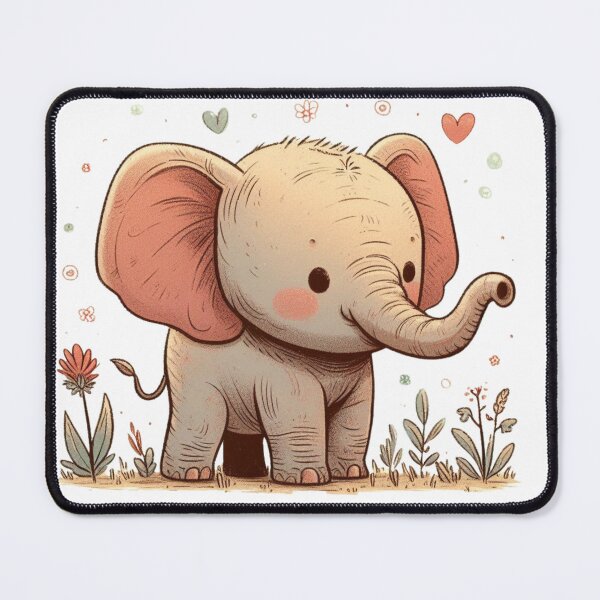 Item preview, Playful Watercolor Baby Elephant Illustration designed and sold by Doddlaix.