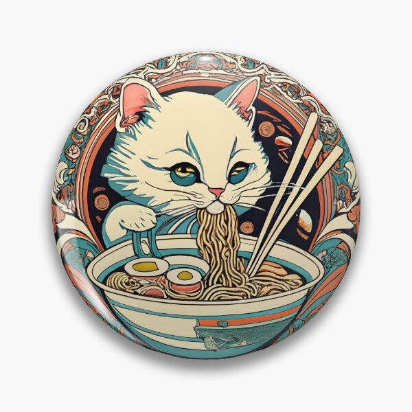 Item preview, Cat enjoying ramen  designed and sold by shaiyakeisky.