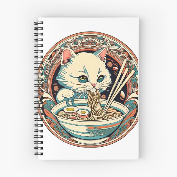 Item preview, Cat enjoying ramen  designed and sold by shaiyakeisky.