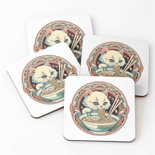 Item preview, Cat enjoying ramen  designed and sold by shaiyakeisky.