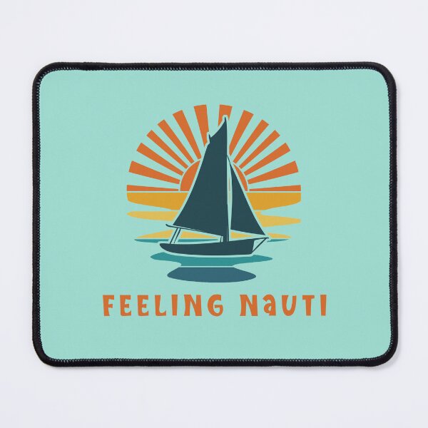 Item preview, Nautical "Feeling Nauti" Boat and Sunset Pun designed and sold by LindaCooke.