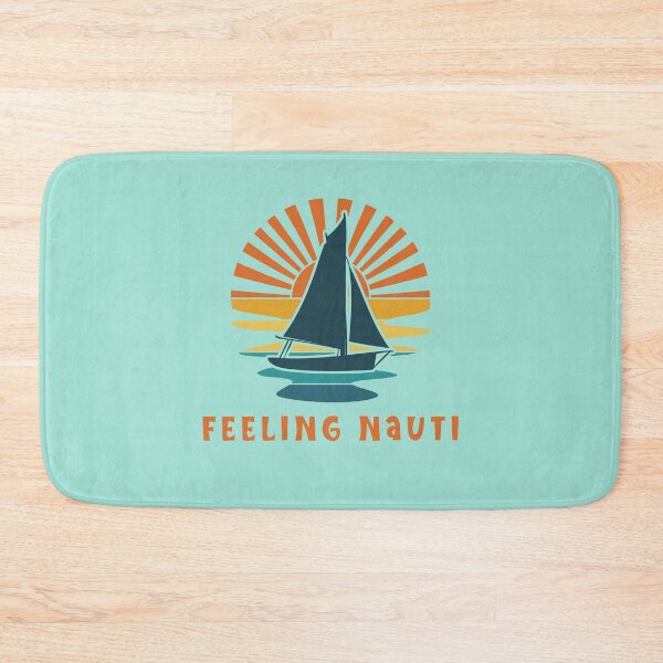Item preview, Nautical "Feeling Nauti" Boat and Sunset Pun designed and sold by LindaCooke.