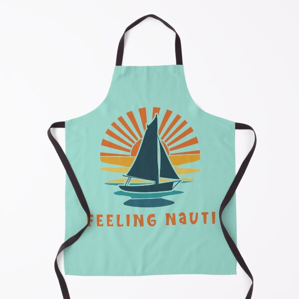 Item preview, Nautical "Feeling Nauti" Boat and Sunset Pun designed and sold by LindaCooke.