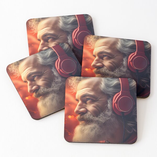 Item preview, Old Man with Gray Beard and Headphones designed and sold by soulofalion.
