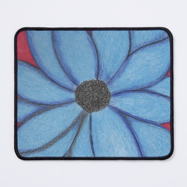 Item preview, Blue flower with red background  designed and sold by Artbysarah23.