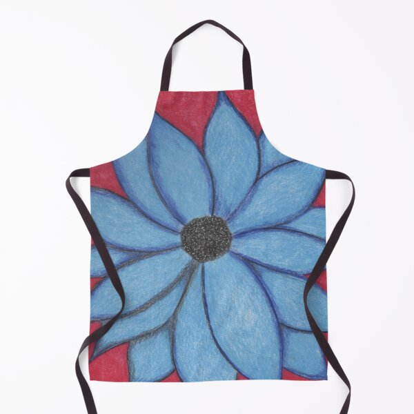 Item preview, Blue flower with red background  designed and sold by Artbysarah23.