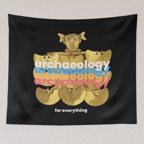Item preview,  Archeology for everything - Illustration of Archaeological Artifact in Gold - Anthropomorphic Figure Retro Art designed and sold by Carola-art.