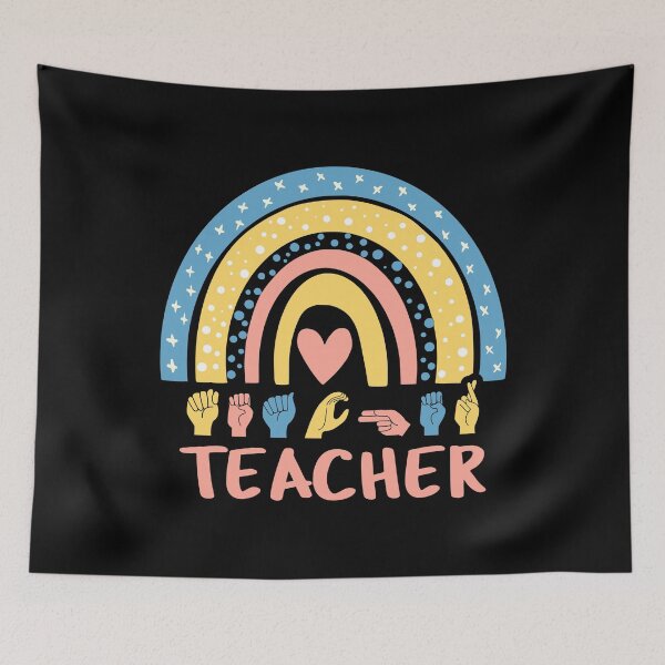 Item preview, ASL Teacher IV - Boho Rainbow designed and sold by Lemon Pepper.