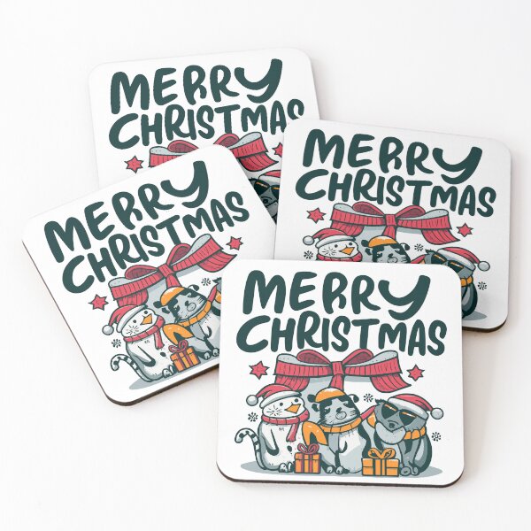 Item preview, Cozy Trio Critters Christmas Cheer with Christmas gifts - Stickers designed and sold by thespecialtyhub.