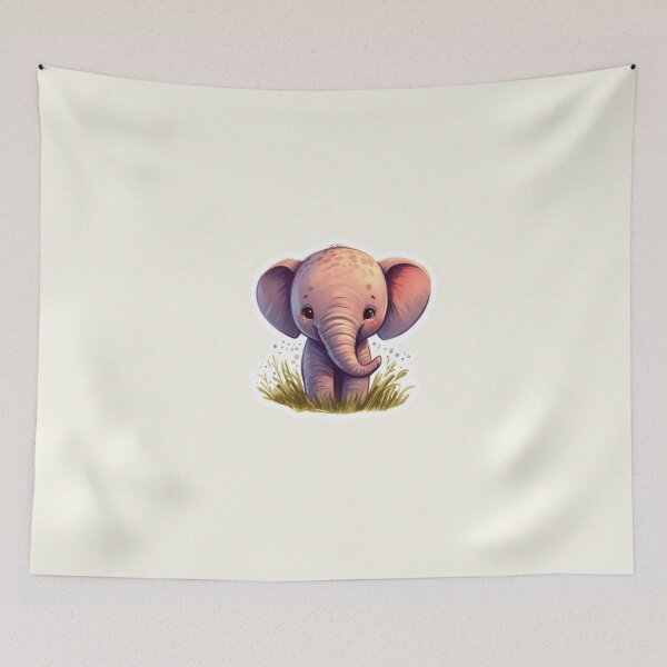 Item preview, Joyful Watercolor Infant Elephant Artwork designed and sold by Doddlaix.