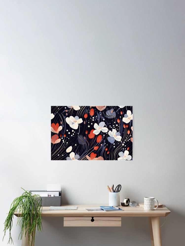 Thumbnail 2 of 3, Poster, Abstract Floral Pattern designed and sold by SideSignal.