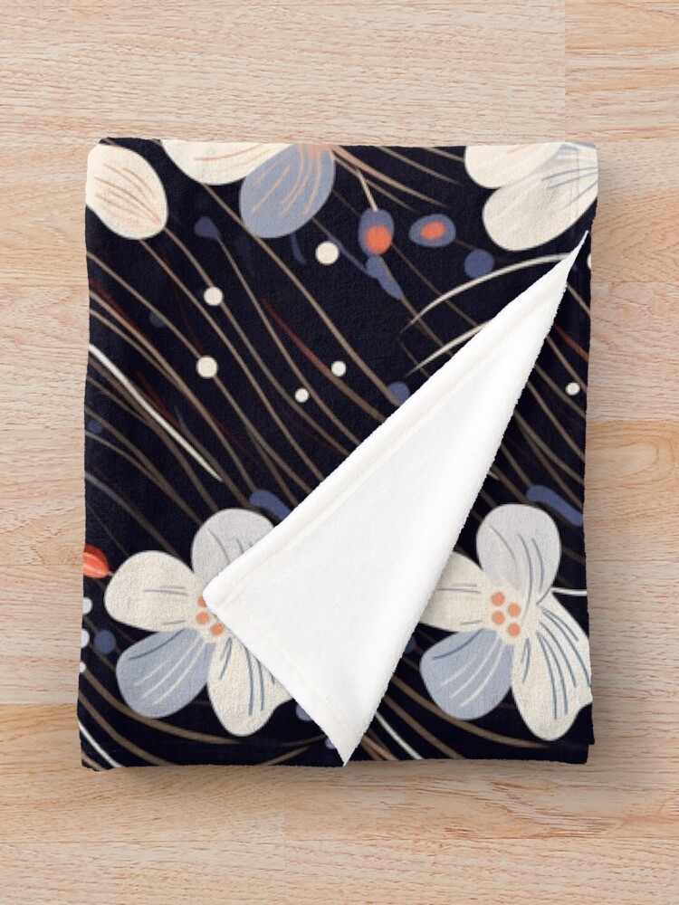 Thumbnail 3 of 6, Throw Blanket, Abstract Floral Pattern designed and sold by SideSignal.