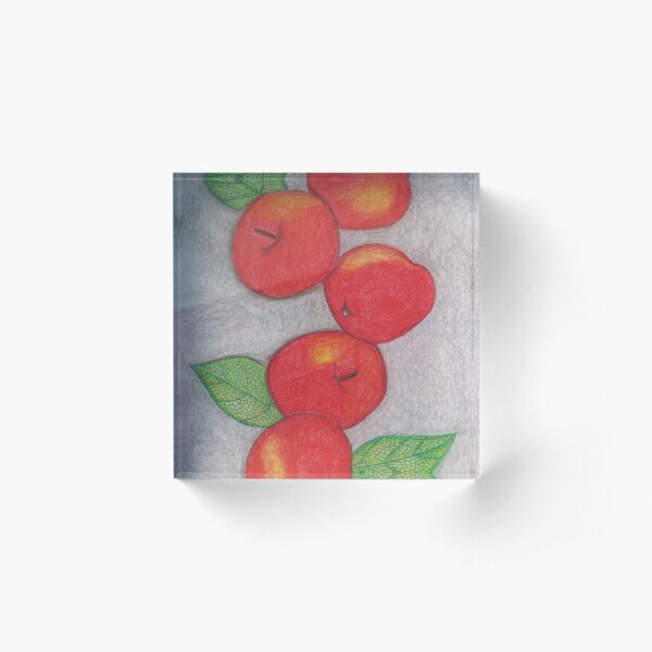 Item preview, Red apple with leaves designed and sold by Artbysarah23.