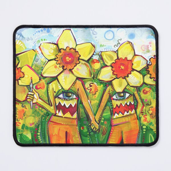 Item preview, Daffodil Monster Figures Holding Hands designed and sold by Gwenn Seemel.