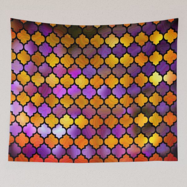 Item preview, Moroccan pattern golden purple designed and sold by Art by Lilia.