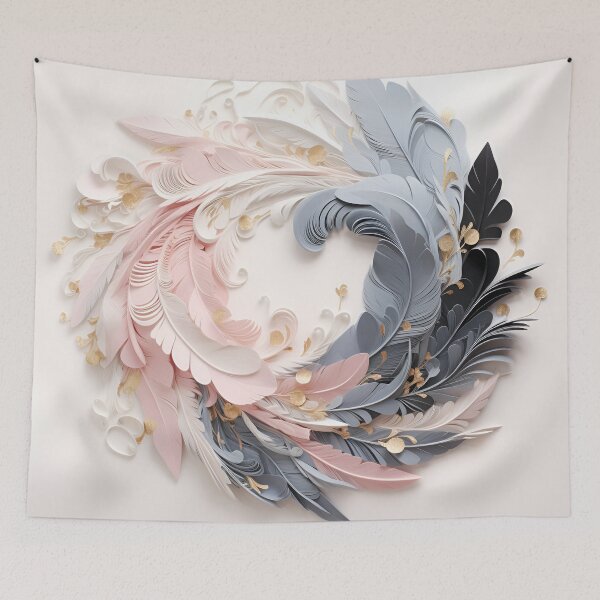Item preview, 3-dimensional colorful feather plume art print designed and sold by dcrc.