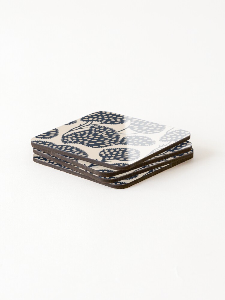 Thumbnail 4 of 5, Coasters (Set of 4), Block Print Pattern designed and sold by SideSignal.