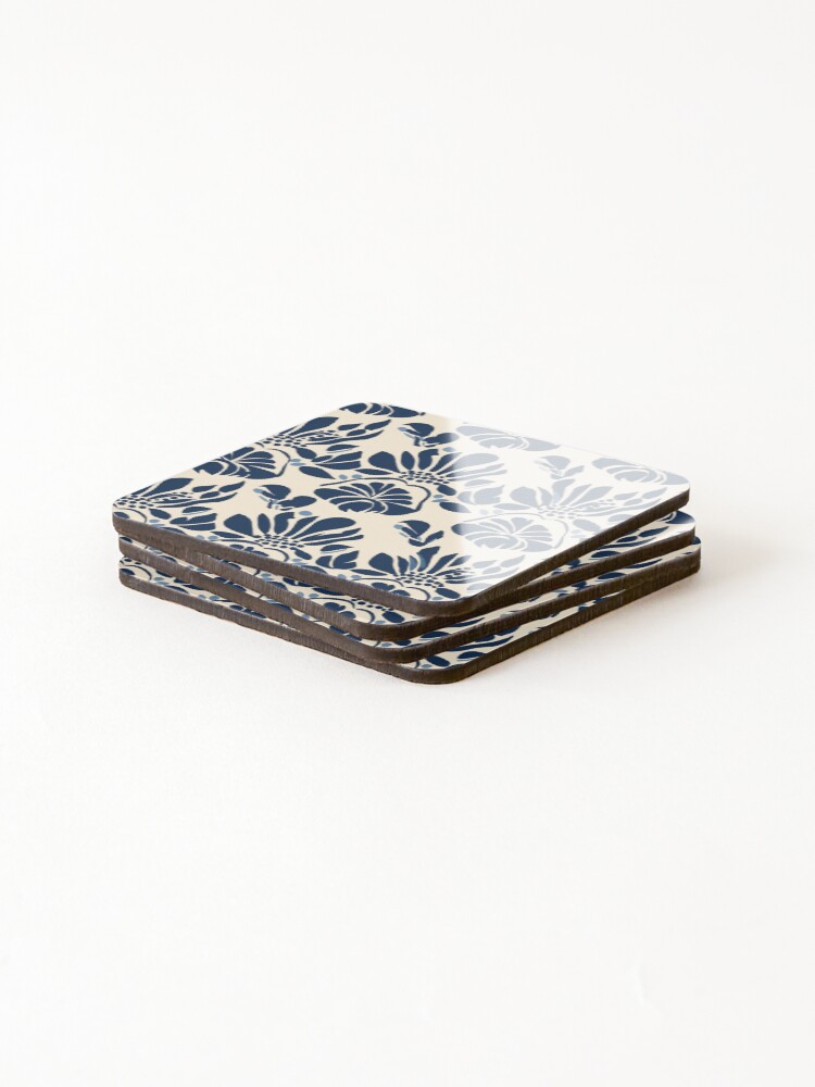 Thumbnail 4 of 5, Coasters (Set of 4), Block Print Pattern designed and sold by SideSignal.