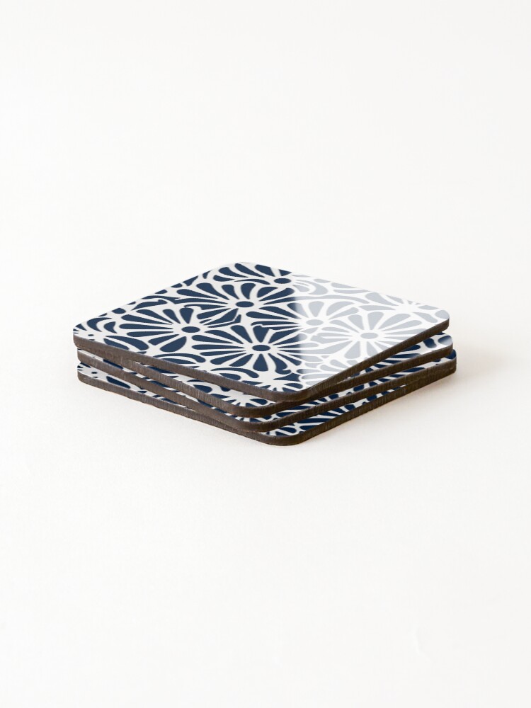 Thumbnail 4 of 5, Coasters (Set of 4), Block Print Pattern designed and sold by SideSignal.