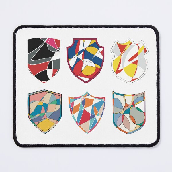 Item preview, Abstract Sports Badge Set of Six - Shield Emblem Art designed and sold by iampaulmorris.