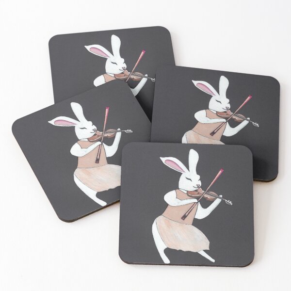 Item preview, A violin-playing rabbit's soulful serenade designed and sold by Marikohandemade.