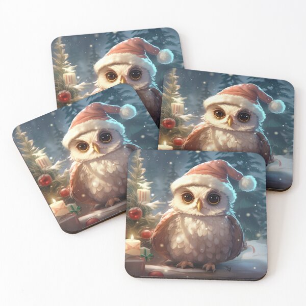 Item preview, cute Christmas owl as Santa Claus designed and sold by WallyPink.