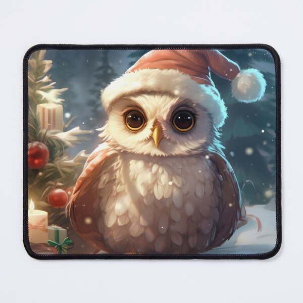 Item preview, cute Christmas owl as Santa Claus designed and sold by WallyPink.