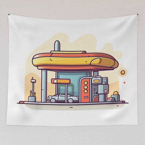 Item preview, Gas station | cute style designed and sold by ComicsFactory.