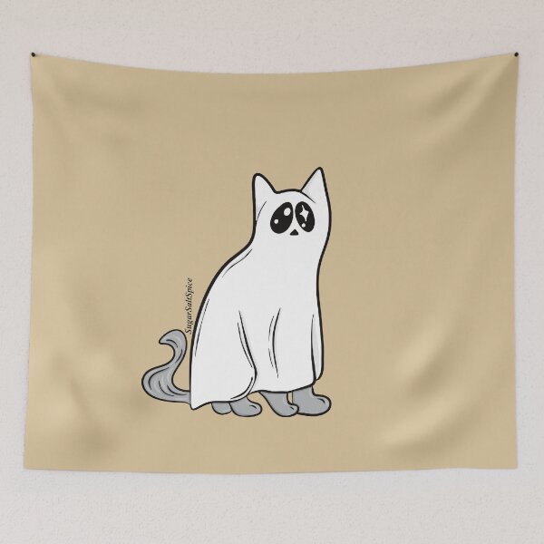 Item preview, Ghost cat designed and sold by SugarSaltSpice.