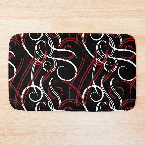 Item preview, Abstract Line in Red & White with Black Background designed and sold by dzmart.