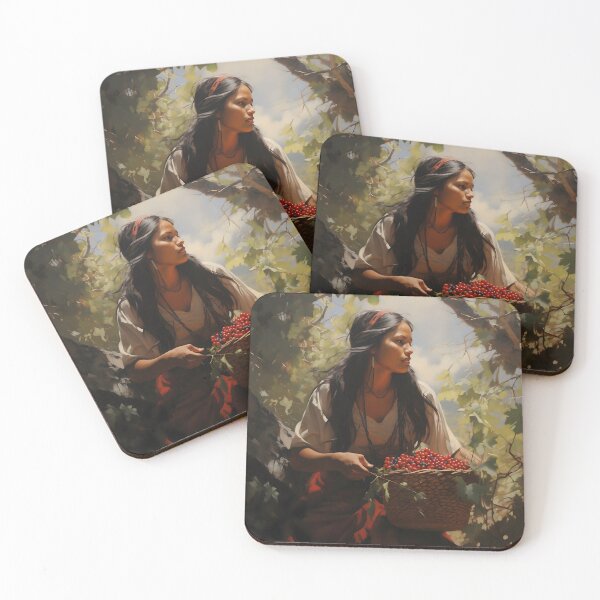 Item preview, Native American Woman Gathering Berries designed and sold by dcrc.