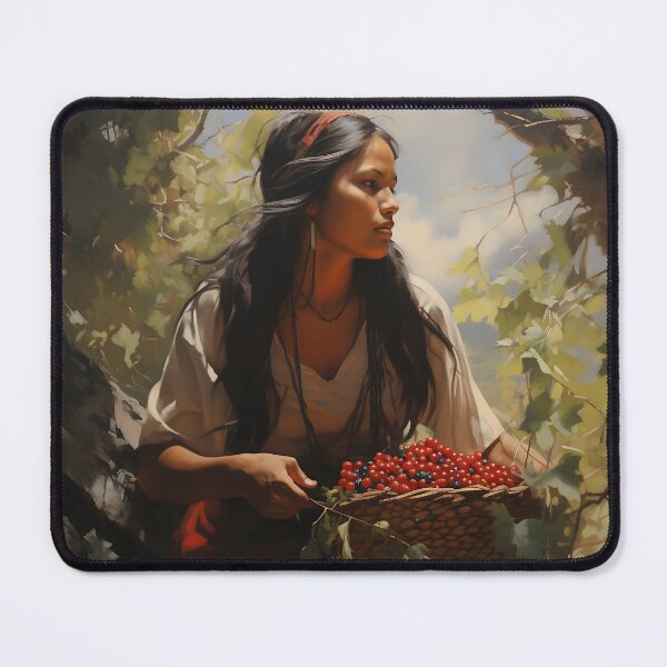 Item preview, Native American Woman Gathering Berries designed and sold by dcrc.