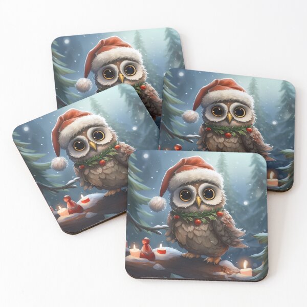 Item preview, cute forest owl as Santa Claus for owl Christmas designed and sold by WallyPink.