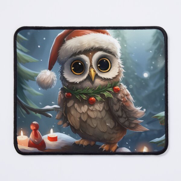 Item preview, cute forest owl as Santa Claus for owl Christmas designed and sold by WallyPink.