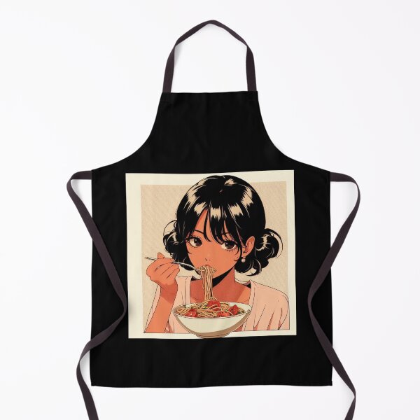 Item preview, Girl Eating Spaghetti Digital Art Italian Retro Anime #3 designed and sold by AIrtisticPrints.
