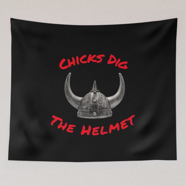 Item preview, Chicks Dig The Helmet designed and sold by RiffRaffGraffix.