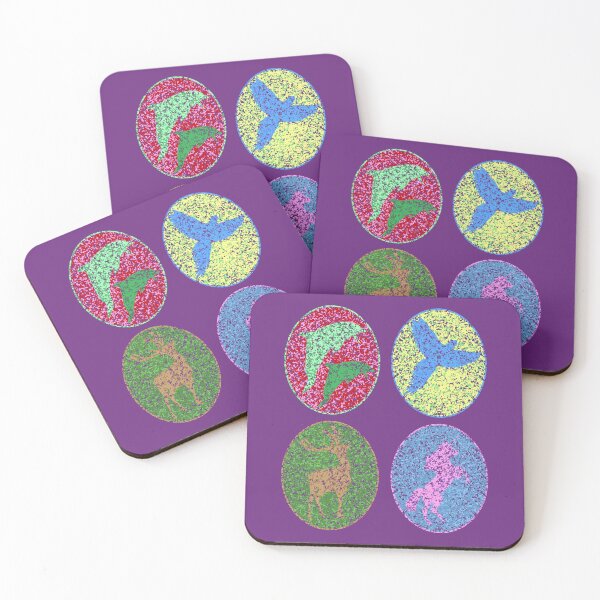 Item preview,  Parrot, dolphin, deer, unicorn, effect splash dots, shadow figure designed and sold by CreaVisArt.